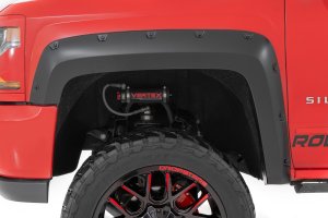 Chevrolet Silverado 2500 HD Fender Flares - Rough Country - Pocket, Simulated Riveted Look - Black - '15-'19